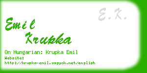 emil krupka business card